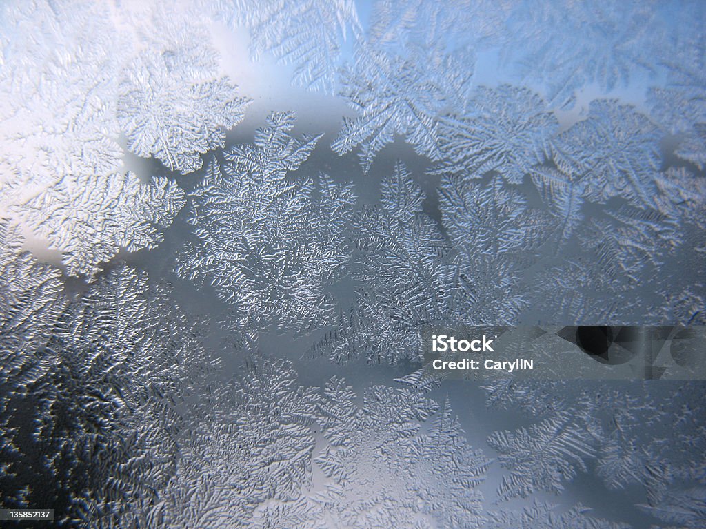 frozen winter window This is frosty pattern on glass winter window Abstract Stock Photo