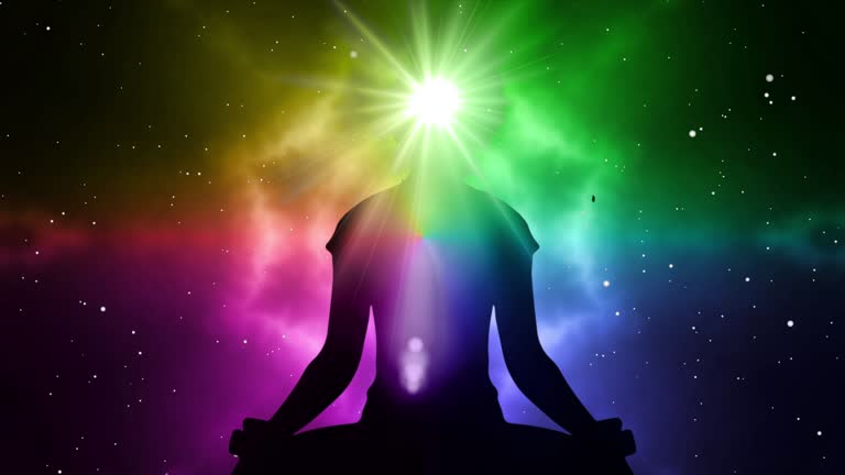 Silhouette of a Woman meditating activating the third eye