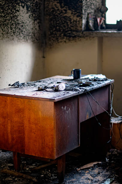 Dark abandoned Soviet bunker, echo of Cold War.