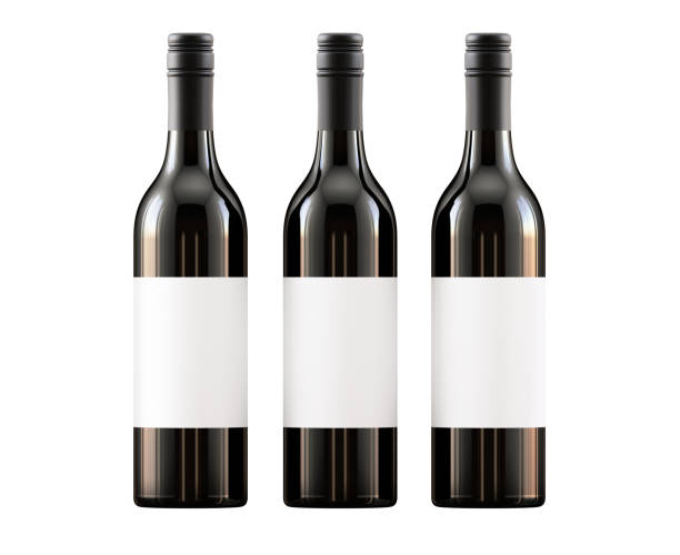 istock Wine bottles isolated on the white background mockup packaging 1358538136