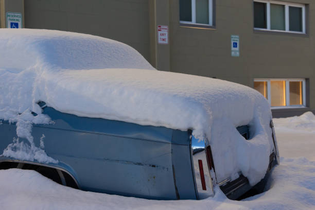 istock Vintage Car in Snow 1358538223