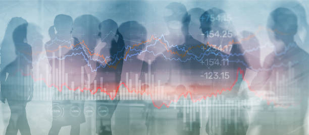 istock Data analyzing in forex market trading. Stock trading market background as concept 1358541104