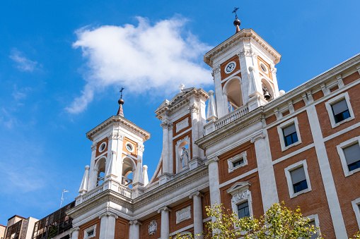 San Francisco de Borja church in Serrano Street in Madrid. Exterior view against blue sky