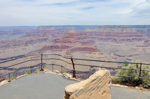 A lookout at the South Rim of the Grand Canyon in Arizona.