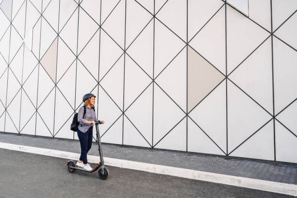 istock Commute to work on an electric scooter 1358544557
