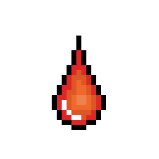 Drop of blood, Pixel-art, illustration Drop of blood, Pixel-art, vector illustration in synch stock illustrations