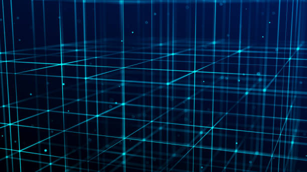 istock Technology blockchain concept. Dynamic movement of a digital data stream. Network connections structure. 1358550187