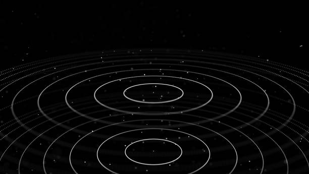 istock Abstract black background of circular flow of particles. Network connections structure. Big data visualization. 1358550222