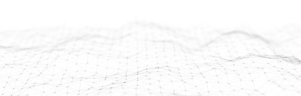 istock Technological wave of dots and lines on a white background. Technology background concept. Network connections. 1358550253