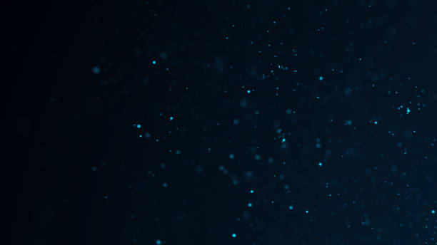 istock Dust particle glow. Energy flow on a blue background. Abstract background of particles. 3D rendering. 1358550272