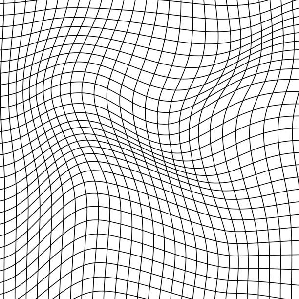 ilustrações, clipart, desenhos animados e ícones de malha ondulada abstrata em um fundo branco. onda dinâmica geométrica. wireframe de tecnologia 3d. ilustração vetorial. - distorcido