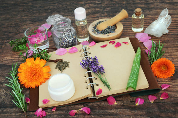 Preparing Herbal Medicine with Herbs for Skincare