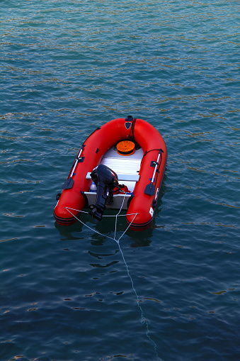 Inflatable Boat on Sea.