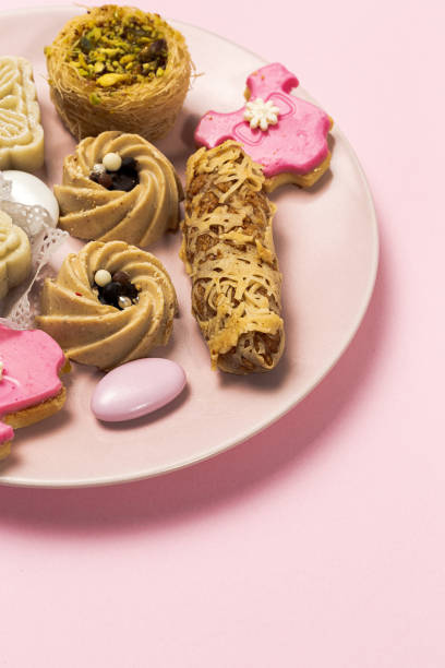 istock Candy for baby party with candies and cakes 1358557233