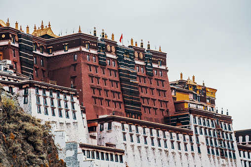 View of the Potala Palace in Lhasa city, Tibet,China.