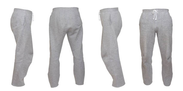 istock Legs in gray sweatpants. Taken from front, back, left and right. 1358565125