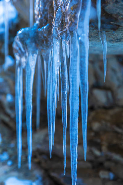 Hanging icicle during the spring thaw