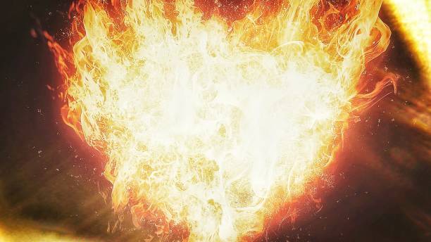 istock Illustration of a big fire burning violently 1358572443