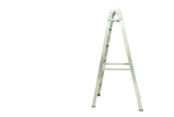 istock tall aluminum stair for climbing household object on white background 1358572691