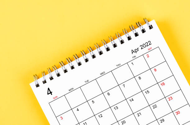 istock April 2022, White desk calendar. 1358573725