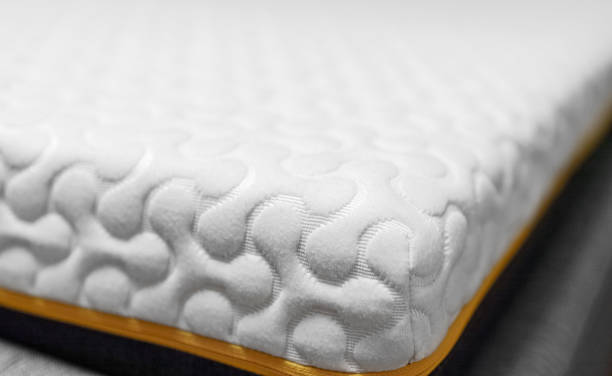 Memory foam orthopedic mattress at home. stock photo