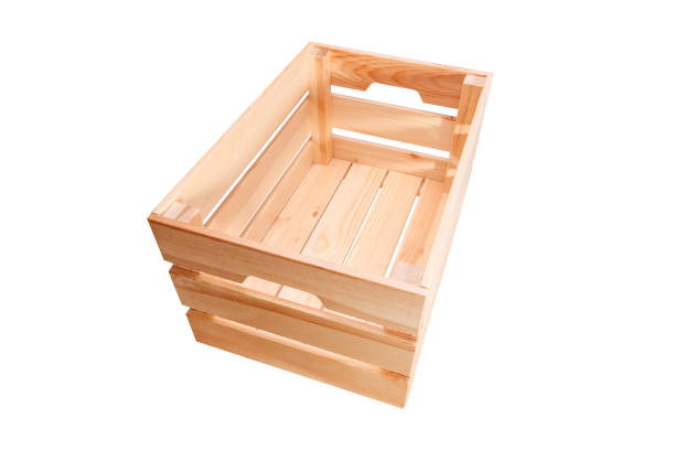 istock wooden box isolated on white background. view from above 1358577720