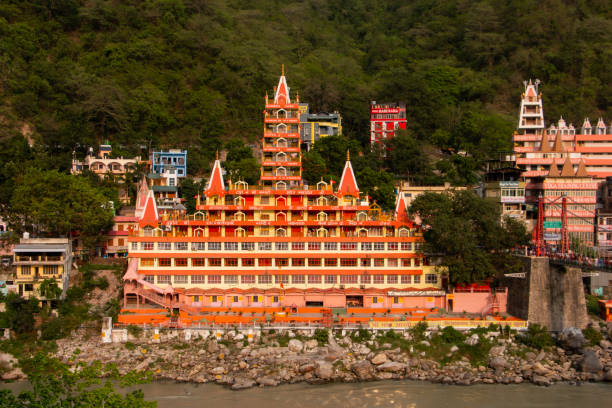 istock View of Ganga river embankment & Temple, Rishikesh 1358579643