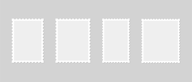 Mark. Register Border Postage Stamp Borders Vector Mark Template Set Stock Illustration ...