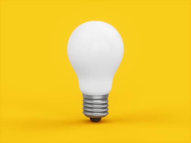 istock 3D Rendering Light Bulb isolated on yellow background 1358583696