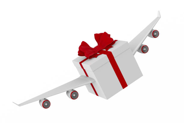 istock gift box with wings on white background. Isolated 3D illustration 1358584131