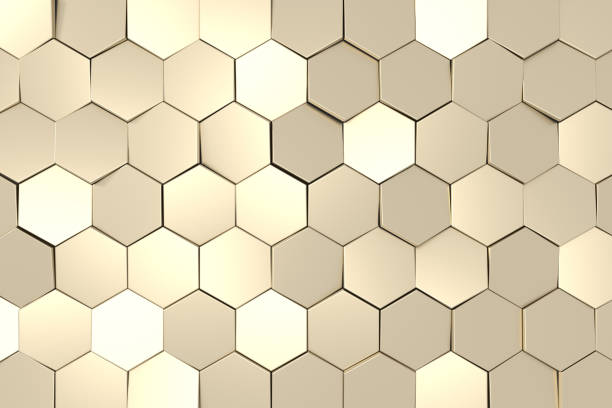 istock Modern wall design with luxury concept. Abstract background of hexgon. 3D rendering. 1358586431