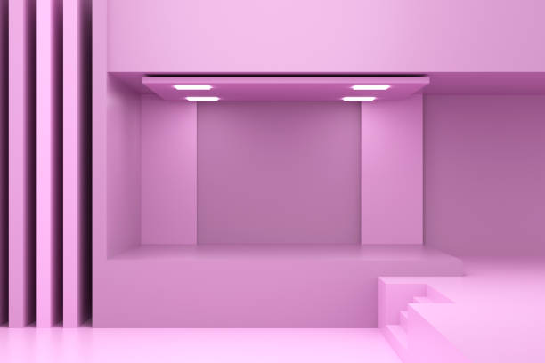 istock Pink showroom design. 3D rendering. 1358586499