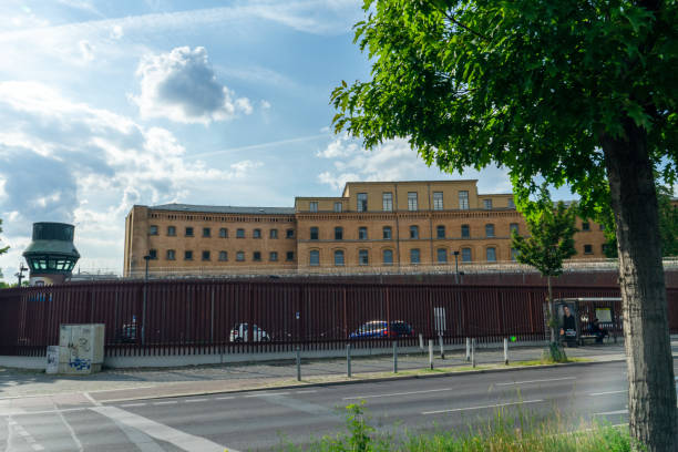 The Prison in Berlin Germany Moabit BERLIN, GERMANY May 27, 2020. The entrance of the Moabit prison correctional facility in the district of Berlin's Mitte. moabit stock pictures, royalty-free photos & images