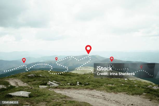 Goal On Top Of Mountain Business Strategy Leadership Planning And Challenge Concept Traveling Stock Photo - Download Image Now