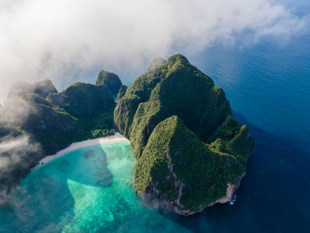 istock Maya Bay Koh Phi Phi Thailand, Drone aerial view of Maya Bay Koh Phi Phi Thailand 1358590682