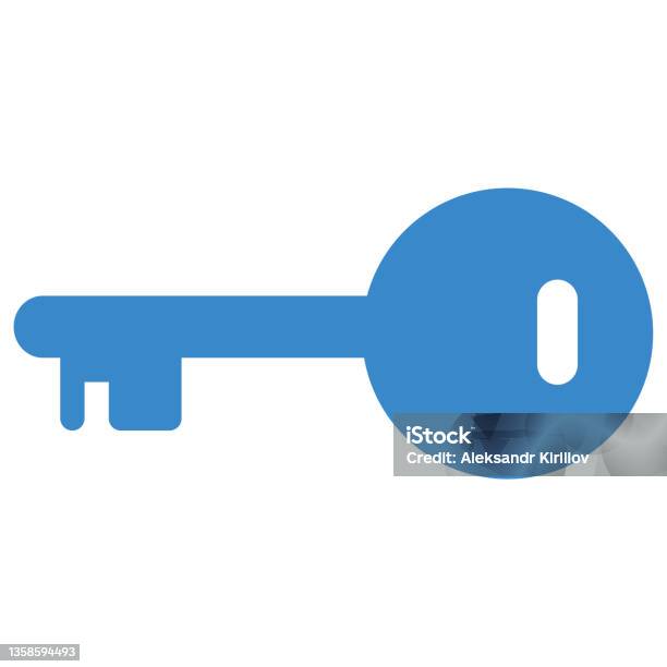 Blue Key Sign Blue Key For The Lock Stock Illustration - Download Image Now - Big ...