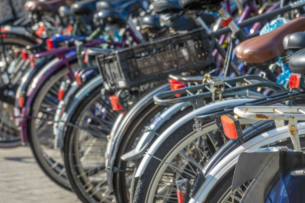 istock Bicycle Parking With Many Bicycles on a Sunny Day 1358604087