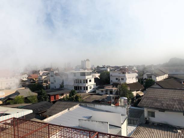 istock Air pollution over the town 1358606570