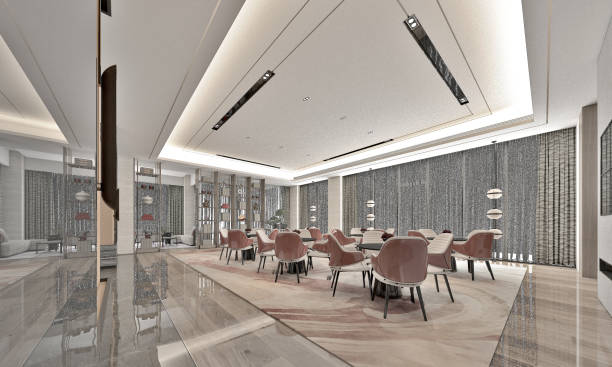 istock 3D Render of Luxury Hotel Lobby and Reception 1358610536