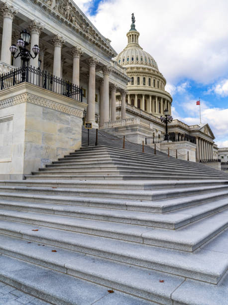 istock US Capital building steps with cloudy sky 1358610626