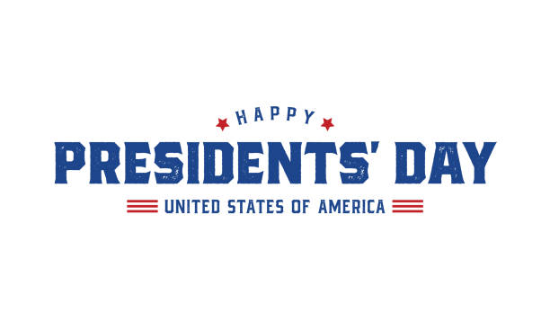 ilustraciones, imágenes clip art, dibujos animados e iconos de stock de feliz día de los presidentes ilustración vectorial de texto - presidents day