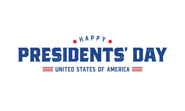 illustrations, cliparts, dessins animés et icônes de happy presidents' day vector text illustration - president