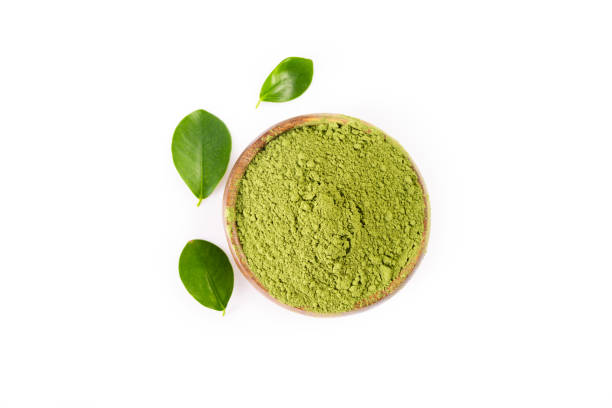 istock Henna powder on white background 1358614561