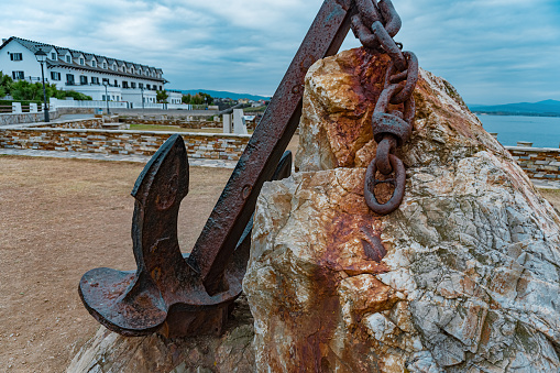 Huge iron anchor chains