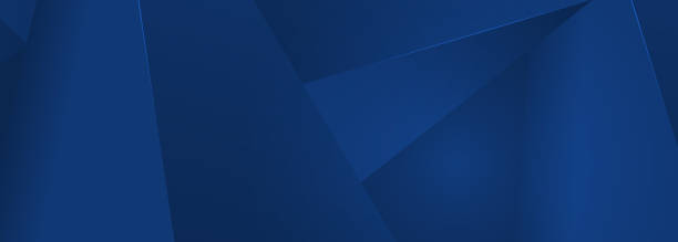 幾何学的形状のブルーモダンな抽象的なワイドバナー。濃い青色の抽象的な背景。 - dark blue background点のイラスト素材／クリップアート素材／マンガ素材／アイコン素材