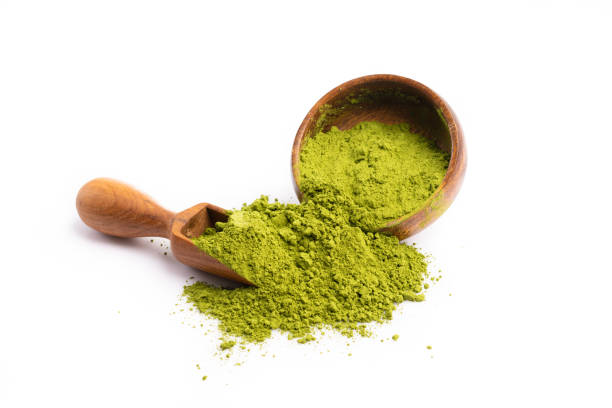 istock Henna powder on white background 1358615306