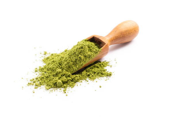 istock Henna powder on white background 1358615346