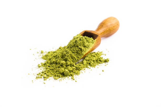 istock Henna powder on white background 1358615402