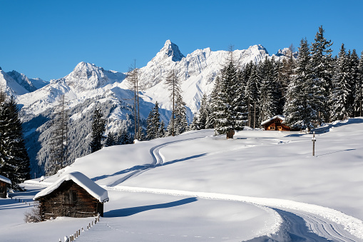 Perfekt Winter Day in the Valley of Montafon, Vorarlberg, Austria