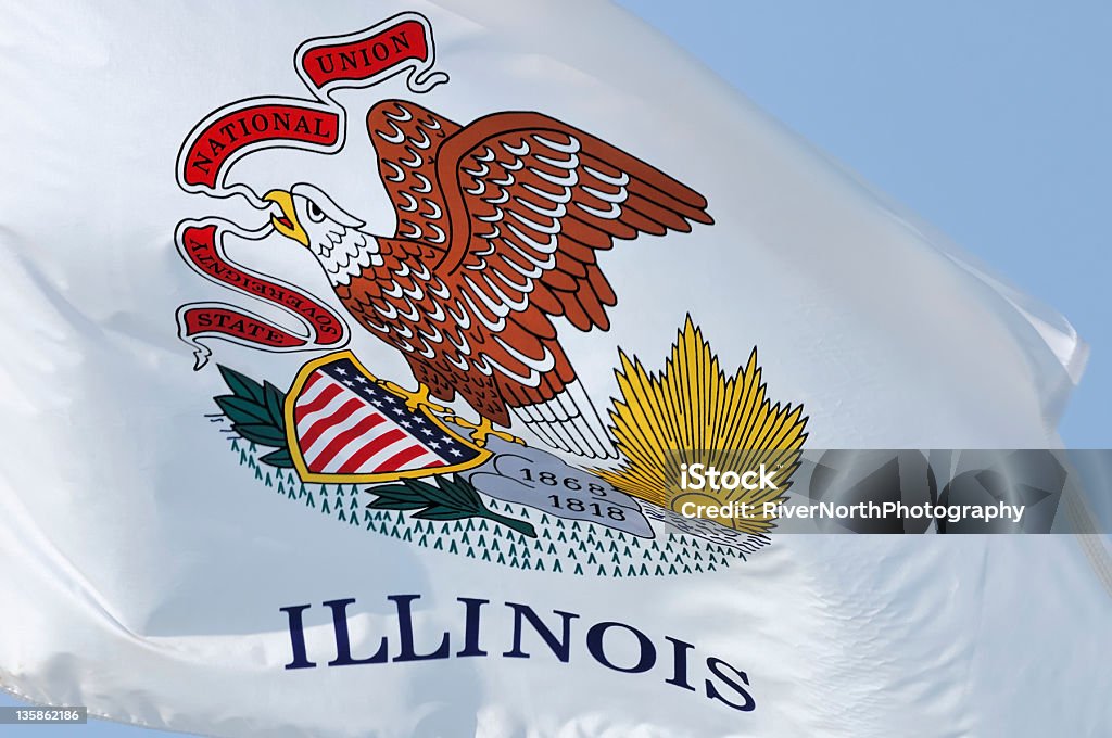 Bandera de Illinois - Foto de stock de Azul libre de derechos